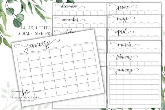 Download Blank Monthly Calendar Printable - Monthly Collection