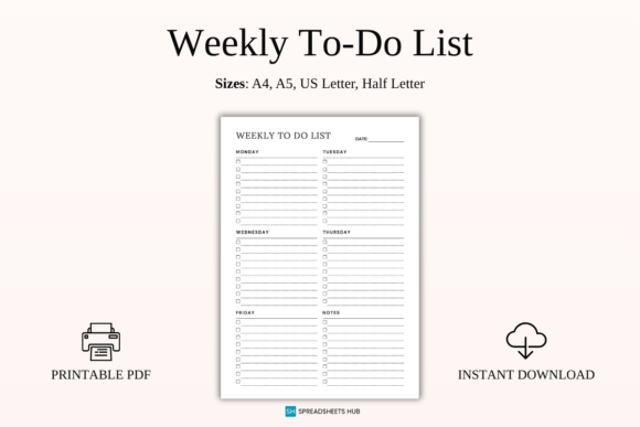 Download Weekly to Do List Monday to Friday - Weekly to do list Collection