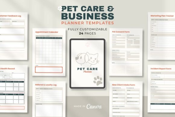Download Pet Care &amp; Business Planner Templates - Business Collection