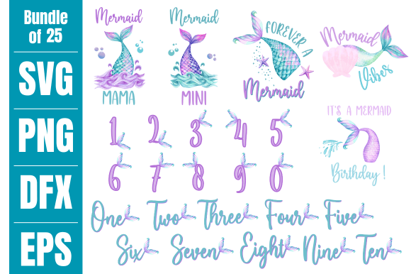 Download Mermaid Birthday SVG Bundle - Premium Resources