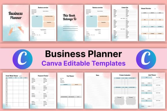 Download Editable Business Planner Canva Template - Business Collection