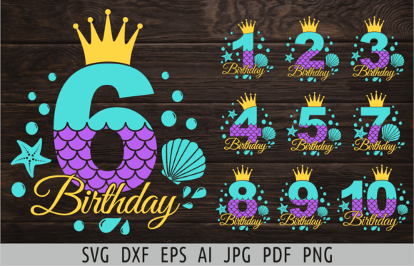 Download Mermaid Birthday Svd Mermaid Numbers Svg - Premium Resources