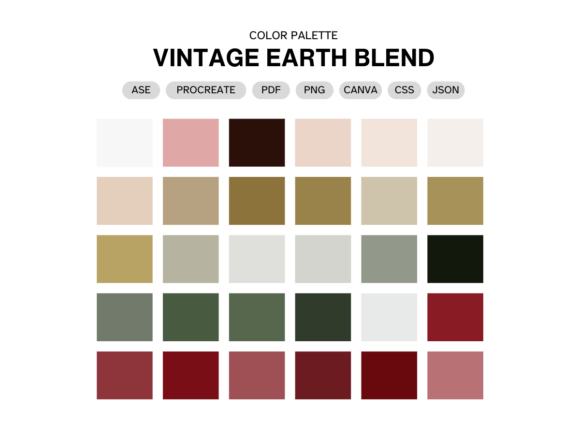 Download Vintage Earth Blend Color Palette - Vintage Collection