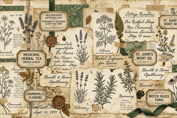 Download Vintage Nature Labels Junk Journal Page - Vintage Collection