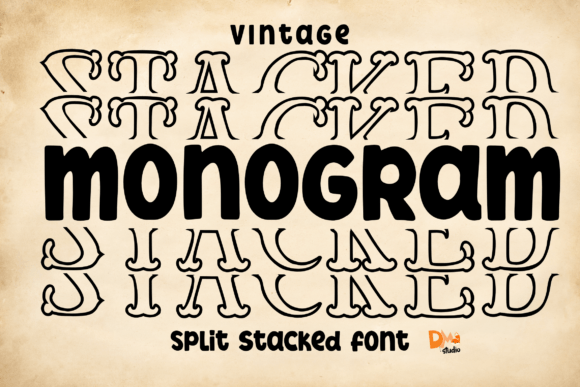 Download Vintage Monogram Stacked - Vintage Collection