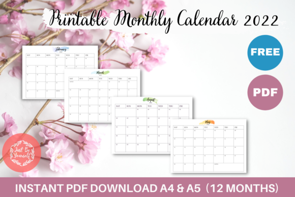 Download FREE Printable Monthly Calendar 2022 - Monthly Collection