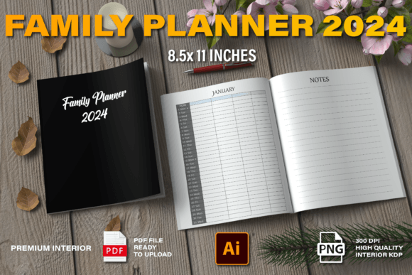 Download Monthly Family Planner 2024 KDP Interior - Monthly Collection