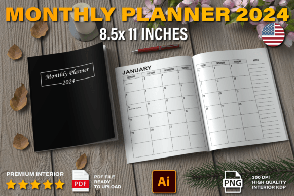 Download Monthly Planner 2024 KDP Interior - Monthly Collection