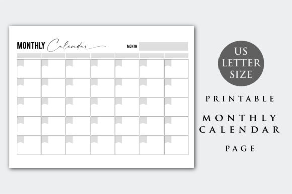 Download Printable Letter Size Monthly Calendar - Monthly Collection