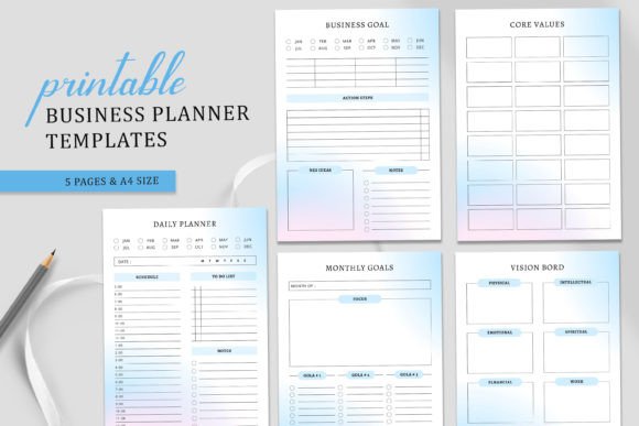 Download Printable Business Planner Templates - Business Collection