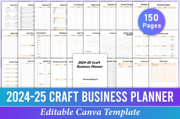 Download 2024-25 Craft Business Planner Canva KDP - Business Collection