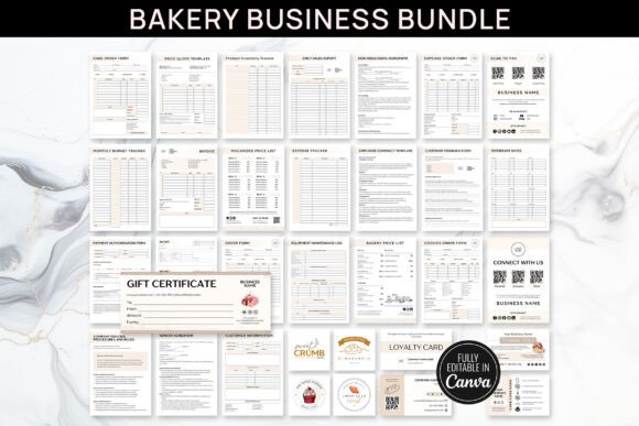 Download Editable Canva Bakery Business Bundle - Business Collection