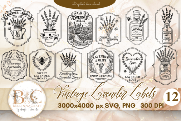 Download Vintage Lavender Labels SVG Bundle - Vintage Collection