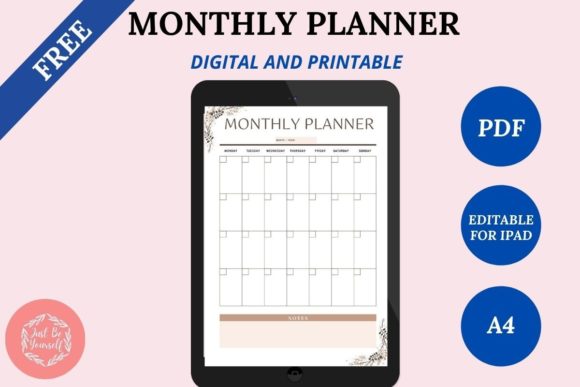 Download FREE Undated Monthly Digital Planner - Monthly Collection
