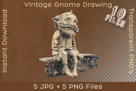 Download Gnome Vintage Old Elf Man Art Drawing - Vintage Collection