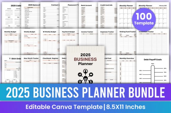 Download 2025 Business Planner Bundle Canva Kdp - Business Collection